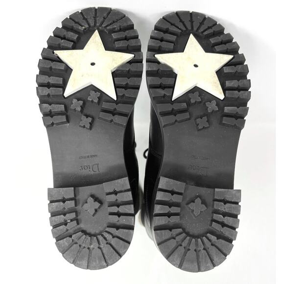 Dior D‑Major Lace‑Up Combat Boots Black Calfskin + Beige Tech EU 39 - Picture 9 of 11